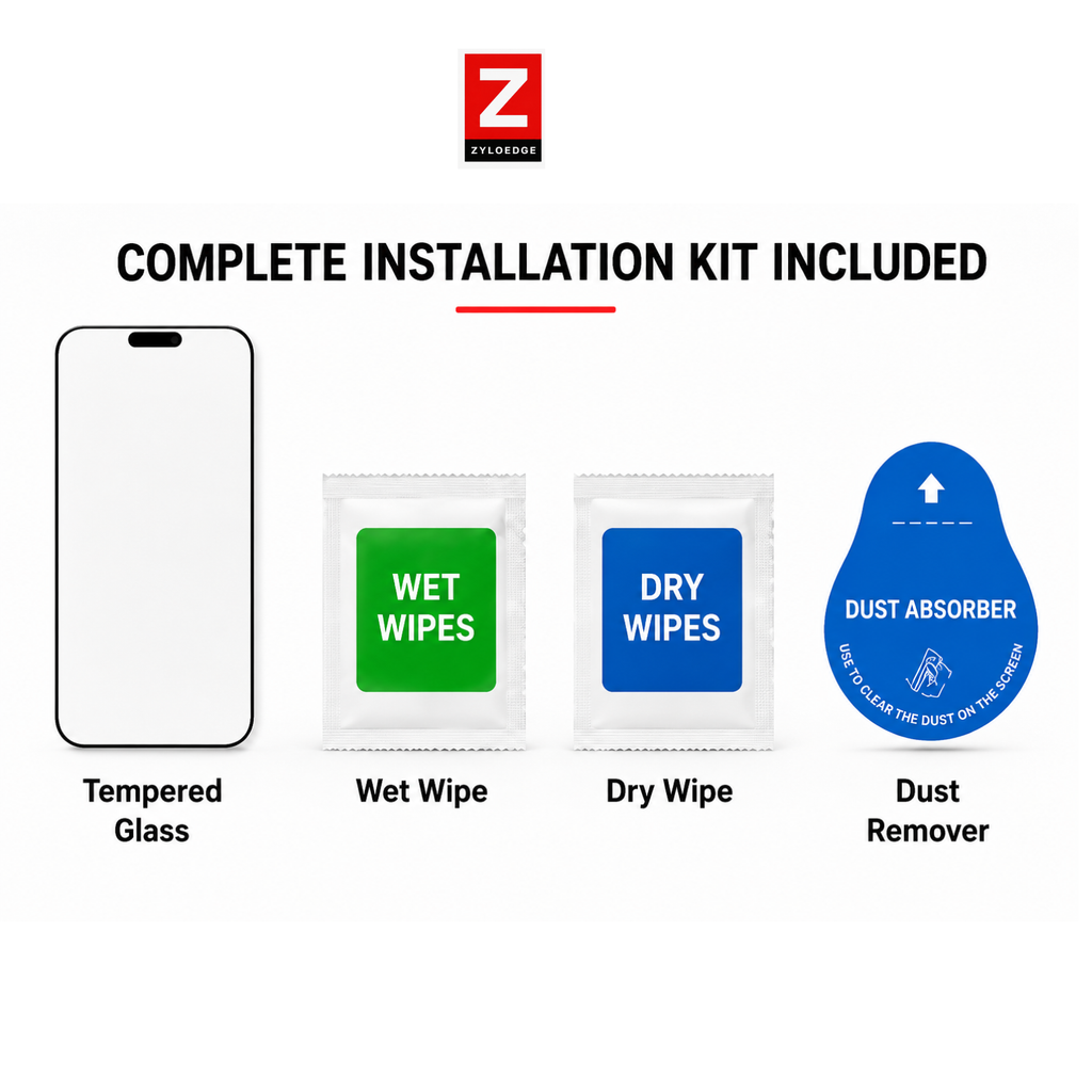 iPhone 16 Tempered Glass Edge to Edge Bubble Free